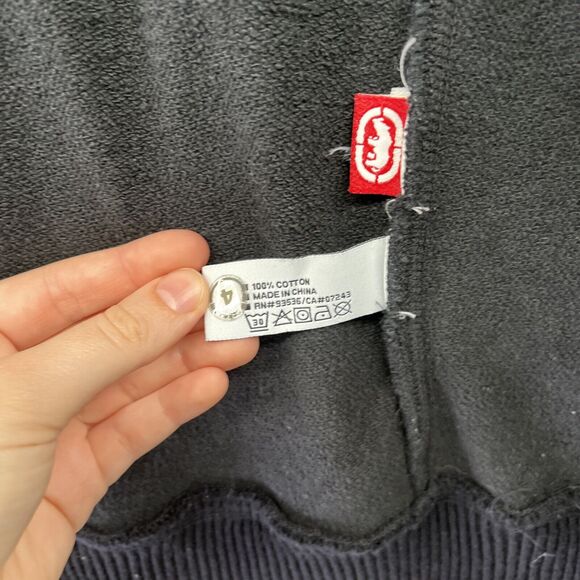 Vintage Ecko Unltd Jacket 2XL Zip Ribbed Mock Neck Black Biker Street XXL Y2K - Picture 9 of 15